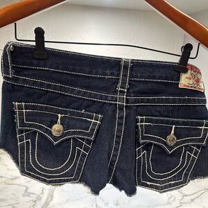 True Religion Dark Blue Denim Shorts Joey Super T Size 29